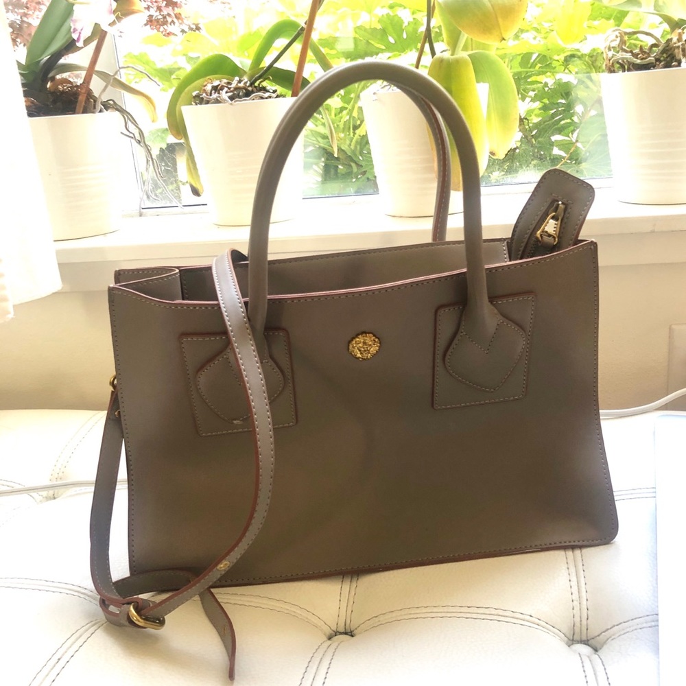 Anne Klein Bag w/ Crossbody &  Wallet Small Gray